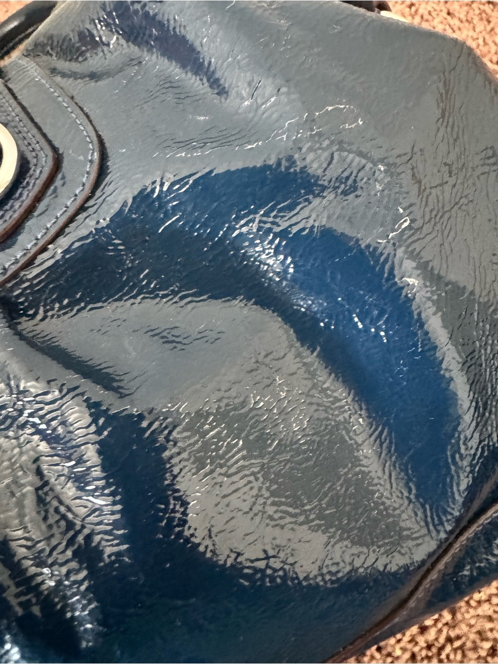 Coach PatentLeather BLUE Madison Satchel in Navy - Picture 5 of 6